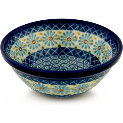 Polish Pottery Bowl 5&quot; Aster Peacock Eyes