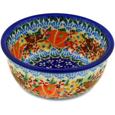 Polish Pottery Bowl 5&quot; Autumn Butterflies UNIKAT