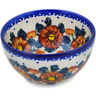 Polish Pottery Bowl 5&quot; Autumn Pansies UNIKAT