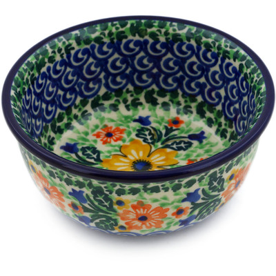 Polish Pottery Bowl 5&quot; Autumn Splendor UNIKAT