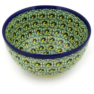 Polish Pottery Bowl 5&quot; Avocado