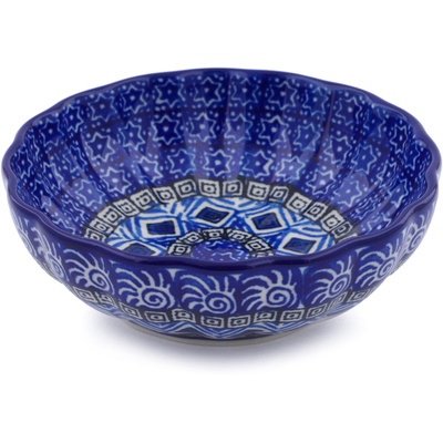 Polish Pottery Bowl 5&quot; Aztec Sky