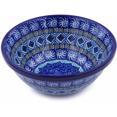 Polish Pottery Bowl 5" Aztec Sky