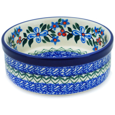 Polish Pottery Bowl 5&quot; Azure Blooms