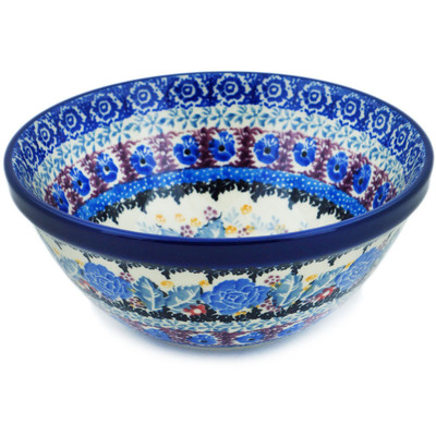 Polish Pottery Bowl 5&quot; Beautiful Blues UNIKAT