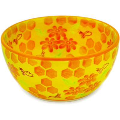 Polish Pottery Bowl 5&quot; Bee Heaven