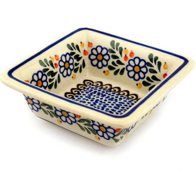 Polish Pottery Bowl 5&quot; Berries And Daisies