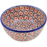 Polish Pottery Bowl 5&quot; Black Daisies UNIKAT