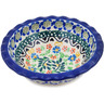 Polish Pottery Bowl 5&quot; Black Heart Garden UNIKAT