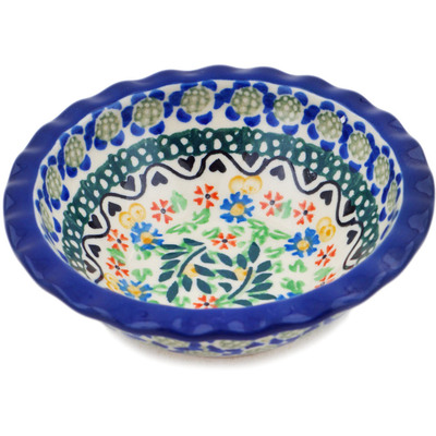 Polish Pottery Bowl 5&quot; Black Heart Garden UNIKAT