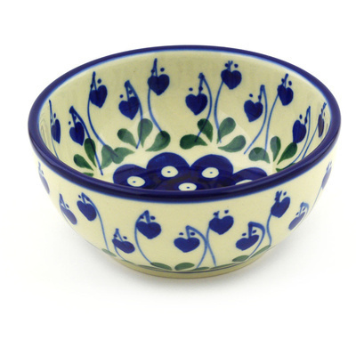 Polish Pottery Bowl 5&quot; Bleeding Heart Peacock
