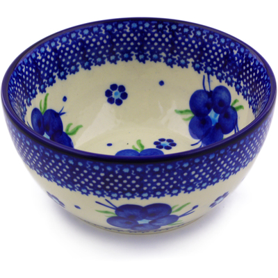 Polish Pottery Bowl 5&quot; Bleu-belle Fleur