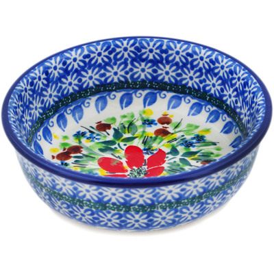 Polish Pottery Bowl 5&quot; Blooming Daisies UNIKAT