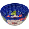 Polish Pottery Bowl 5&quot; Blossoming Petals UNIKAT