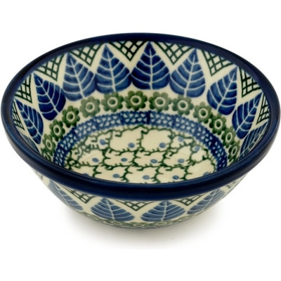 Polish Pottery Bowl 5&quot; Blue Alpine