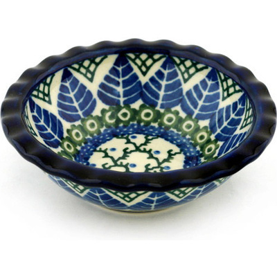 Polish Pottery Bowl 5&quot; Blue Alpine