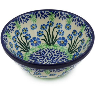 Polish Pottery Bowl 5&quot; Blue April Showers