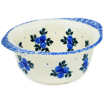 Polish Pottery Bowl 5&quot; Blue Berry Special UNIKAT