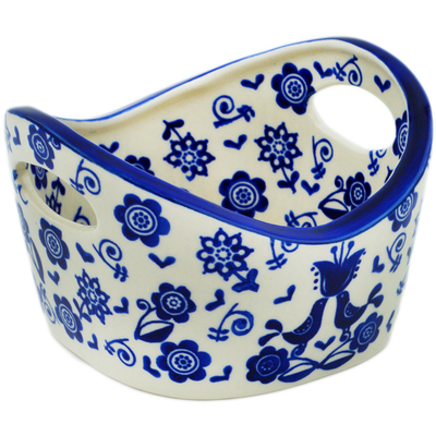 Polish Pottery Bowl 5&quot; Blue Bird Dance