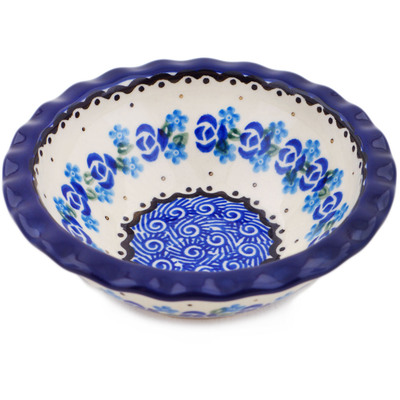 Polish Pottery Bowl 5&quot; Blue Bud Sea