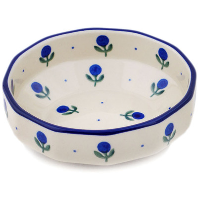 Polish Pottery Bowl 5&quot; Blue Buds