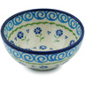 Polish Pottery Bowl 5&quot; Blue Bursts