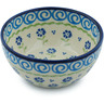 Polish Pottery Bowl 5&quot; Blue Bursts