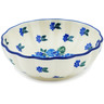 Polish Pottery Bowl 5&quot; Blue Carnation