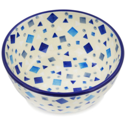 Polish Pottery Bowl 5&quot; Blue Celebration