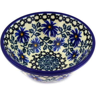 Polish Pottery Bowl 5&quot; Blue Chicory