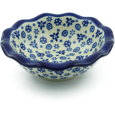 Polish Pottery Bowl 5&quot; Blue Confetti