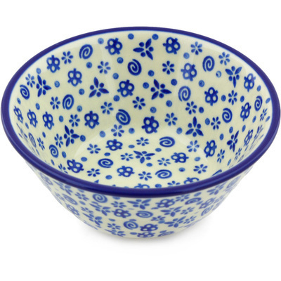 Polish Pottery Bowl 5" Blue Confetti