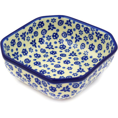Polish Pottery Bowl 5" Blue Confetti