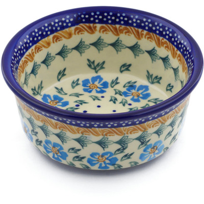 Polish Pottery Bowl 5&quot; Blue Cornflower