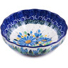 Polish Pottery Bowl 5&quot; Blue Daisy UNIKAT