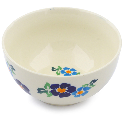 Polish Pottery Bowl 5&quot; Blue Delight