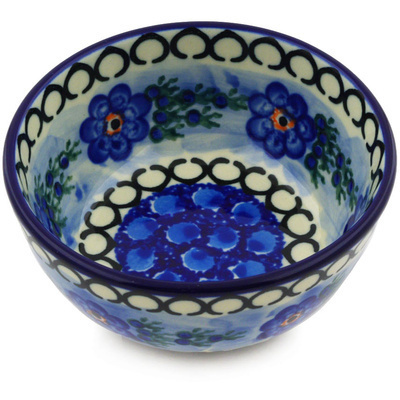 Polish Pottery Bowl 5&quot; Blue Delight UNIKAT