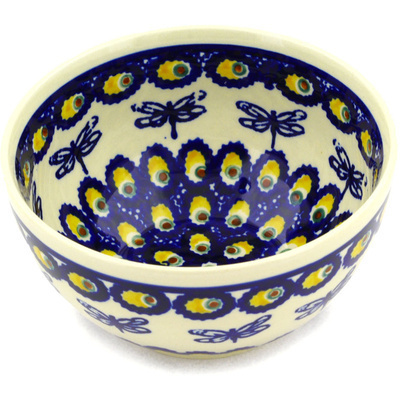 Polish Pottery Bowl 5&quot; Blue Eyed Dragonfly