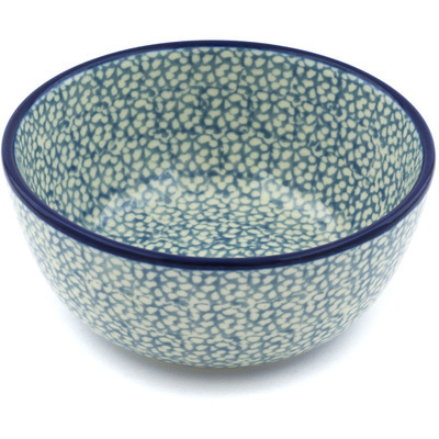 Polish Pottery Bowl 5&quot; Blue Frenzy