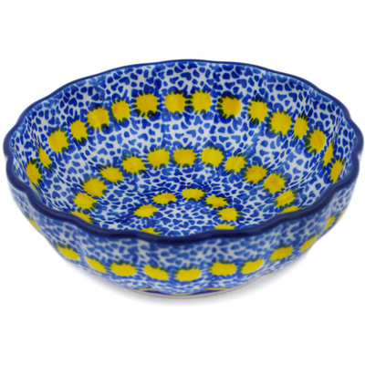 Polish Pottery Bowl 5&quot; Blue