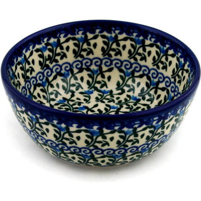 Polish Pottery Bowl 5&quot; Blue Ivy