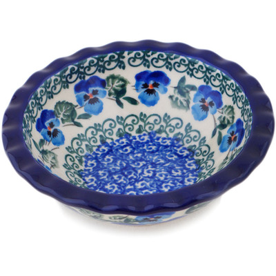 Polish Pottery Bowl 5&quot; Blue Pansy