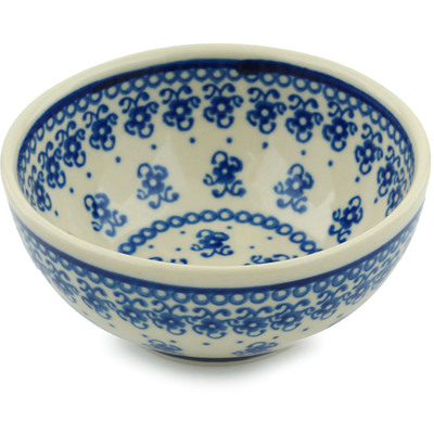 Polish Pottery Bowl 5&quot; Blue Pattern