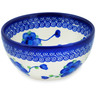 Polish Pottery Bowl 5&quot; Blue Poppies