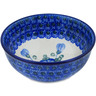 Polish Pottery Bowl 5&quot; Blue Poppies