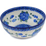 Polish Pottery Bowl 5&quot; Blue Poppies