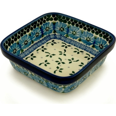 Polish Pottery Bowl 5&quot; Blue Poppy Chain