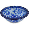 Polish Pottery Bowl 5&quot; Blue Poppy Circle UNIKAT