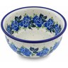 Polish Pottery Bowl 5&quot; Blue Rose