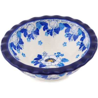 Polish Pottery Bowl 5&quot; Blue Spring